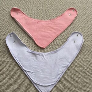 Set of 2 Bandana Drool Bibs Pink & Purple